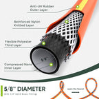 Hybrid Hose 3ft x 5/8",Short Garden Water Hose Heavy Duty,Flexible, Lightweight Hybrid Water Hose with Swivel Handle,3/4'' Brass Fittings,Available For Reel Cart Backyard Burst 500 PSI