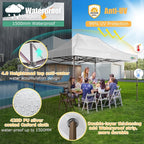 COBIZI 10x15 Pop Up Heavy Duty Canopy with Upgrated Hexagonal Legs, Easy up Tent for Parties, Commercial and Wedding, Outdoor Canopy with Roller Bag, Sand Bags, Waterproof & UPF50+ (White)