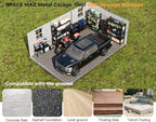 Metal Garage Shed 13x20x8.5' with Floor Frame Kit, Large Outdoor Storage Building Ultra-Reinforced Truss System, with Skylights Dual-Entry Steel Carport Workshop for Car Boat Big Tool Organization