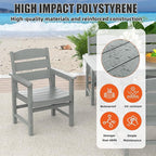 5-Piece HIPS Patio Dining Set, Outdoor Dining Table and Chairs Set with Umbrella Hole, Weatherproof Dining Table Set for 4 Person, Patio Furniture Set for Outside Deck, Grey