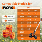 Eventronic 20 Pack WA0010 Trimmer String Compatible with Worx Weed Eater, 0.065" Autofeed Replacement Spool Trimmer Line for Worx Weed Eater (16 Line Spools + 4 Cap)