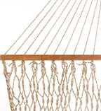 Original Pawleys Island Deluxe Antique Brown Oatmeal Heirloom Tweed DuraCord Rope Hammock – 13 ft. x 60 in., 2-Person, 450 lb Capacity, Oak Spreader Bar, Zinc-Plated Hardware, Handcrafted in The USA