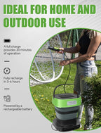 Portable Cordless Electric Sprayer with 3.2 Gal Water Tank, Auto-Retract & Any-Length Lock Hose, 3 Nozzles Portable Pressure Washer for Rinseless Car Wash, HVAC Coil Cleaning, Pet Care & Outdoor Use