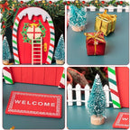 Haooryx 10Pcs Christmas Magic Miniature Tiny Fairy Wooden Doors Decorative Accessories, Welcome to Dollhouse Mini Entry for Fairies Magical Door Christmas Decorations Xmas Decor