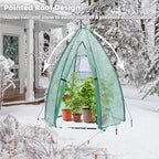 Portable Plant Protector from Animals, Ohuhu Greenhouse for Outsides with Durable PE Cover, Heavy Duty Green House with Zippered Door Mesh Window for Vegetables Flowers Fruits Herbs, 63x54x71 Inch