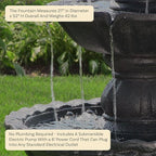 Sunnydaze Pineapple 52-Inch 4-Tier Outdoor Water Fountain - Tall Outdoor Fountain for Garden, Patio or Yard - Black