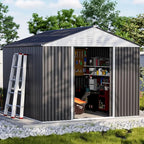 6x4.9 FT Outdoor Storage Shed - Metal Storage Shed for Garden Backyard Steel Outdoor Shed with Updated Frame Structure for Patio Lawn Metal Tool Shed