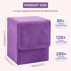 Magic Card Deck Box for MTG Single Deck Card Box fits 100+ TCG Sleeved Cards Soft Leather Card Box Top loading Card Boxes Magic Gift for MTG TCG CCG (Vertical,Purple)