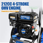 TOOLCY Gas Pressure Washer 3400 PSI & 2.8 GPM, High-Performance 212cc Engine, Reinforced Pump, 35FT Extended Power Hose, Kink-Less Swivel Gun with & 5 Nozzles, for Cars/Fences/Driveways/Homes/Patios