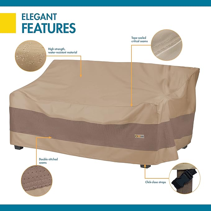 DUCKCOVERS Elegant Waterproof 79 Inch Patio Sofa Cover, Patio Furniture Covers