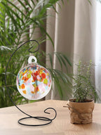 Dale Tiffany AC23214-D4 Rainbow Tree of Life Hand Blown Art Glass Ornament Witch Globe Gazing Ball, Eden, 4" Diameter with Hanging Stand