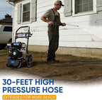 TOOLCY Gas Pressure Washer 3400PSI/2.8GPM Power Washer Upgraded Pump, 30ft Hose, Onboard Soap Tank, Spray Gun &5 Quick-Connect Nozzles for Driveway, Deck, Car Cleaning