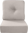 Luxury 22x24/22x25 6-Inch Outdoor Cushions - Water Repellent 1 Set Zippered Patio Chair Back&Seat Cushion for Wicker Dining Rocking Swivel Chairs Loveseat Couch Sectional Sofa - Beige
