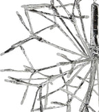 Alpine Corporation 16"H Indoor Holiday 3D Snowflake Hanging Ornament with LED Lights, Silver , Christmas Decoration