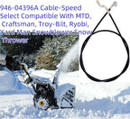 746-04396A Speed Selector Cable for MTD 746-04396 946-04396A, Fits MTD Cub Cadet Craftsman Troy-Bilt Ryobi Yard Man 2 Stage Snow Blower Snow Thrower(2-Pack)