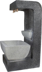 LED Lighted Rainfall Outdoor Water Fountain with Planter - 26"