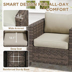 COOS BAY Lanai Chic Outdoor Chair, Deep Seating Patio Chair, Modern Outdoor Armchair, 1 Piece, Brown/Beige