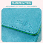 Magic Card Deck Box for MTG Single Deck Card Box fits 100+ TCG Sleeved Cards Soft Leather Card Box Top loading Card Boxes Magic Gift for MTG TCG CCG (Vertical,Cyan)