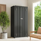 Aoxun 22 Cu.Ft Outdoor Storage Cabinet Outdoor Metal Shed with 2 Adjustable Shelves 3 Layer Indoor& Outdoor Waterproof Vertical Storage Shed for Patio Garden, Garage, Porch (Dark, 2.5'x1.5')