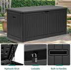 YITAHOME 260 Gallon Large Deck Box with Divider & Side Handles, Outdoor Double-Wall Storage for Patio Furniture Cushions, Garden Pool Accessories, Water Resistant & Lockable