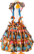 Fall Thanksgiving Goose Outfit Sunflower Porch Goose Costume with Hat Necklace for 23 Autumn Patio Yard Lawn Decor(Multicolor Sunflower)