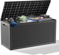 New 100 Gallon Outdoor Storage Box – Resin Deck Box with Lockable Lid, Waterproof Patio Furniture Storage for Tools, Garden & Yard Organization
