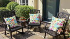 RSH DECOR: Square Throw Pillows Set of 4 | 20” x 20” | All-Weather Spun Fabric | Water and Fade-Resistant | Outdoor Accent Pillows for Patio Furniture | Gregoire Fresco