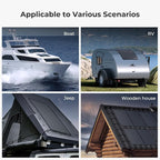 BougeRV Arch 100 Watt Fiberglass Flexible Solar Panel, Portable Bendable 12 Volts 10BB Mono Cell for RV Camping Home Boat Marine Curve Surface Black