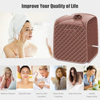 COSTWAY Portable Steam Sauna, 3L Foldable Sauna Spa with Remote Control, 9-Gear Temperature and Timer, Atomization Function, Personal Sauna Tent for Relaxation at Home (Coffee)