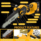 Cordless Mini Chainsaw,8 & 6 Inch Hand Chainsaw with 2×4.0Ah Battery,Tool-Free Installation Brushless Chain Saw with Automatic Oiling Device,Small Motosierra for Wood Cutting Tree & Pruning