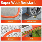 SPECILITE Garden Water Hose 150 ft x 5/8 in Heavy Duty, Flexible and Lightweight, Burst 600 psi, Kink-less Hybrid Rubber Pipe for Backyard, 3/4'' Brass Fittings, Orange