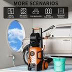 2025Upgraded Pressure Washer 5000PSI with Adj-8-Level Touch Screen, 34" Tall Power Washer, 4 Quick Connect Nozzles, Inlet Hose&Filter&500mlFoam Cannon for Cars/Fences/Driveways/Home Cleaning, Red