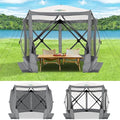COBIZI 10x10ft Pop up Gazebo Screen House Tent for Camping, Pop-up Camping Canopy with Sidewalls,Portable Outdoor Quick-Set Hub Tent with Carrying Bag&Ground Stakes,Gray(Upgraded 2.0)