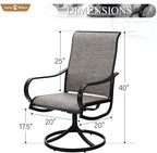 Sophia & William Patio Chairs All Weather Patio Dining Chairs Set of 2 Swivel Patio Chairs Textilene High Back for Lawn Garden Backyard Weather Resistant-Black Metal Frame