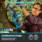 Mini Chainsaw Cordless - DECERK Brushless 6 Inch Electric Chain Saw, Portable Left Handheld Chainsaw Battery Powered for Tree, Branch, Wood, Best Gift Saw Tools for Household & Garden, Men Dad Husband