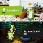GIGALUMI Solar Garden Statues Loving Frog Garden Decor Figurine Lights for Outside, Yard Decorations Outdoor Patio Decor, Gardening Gifts for Women