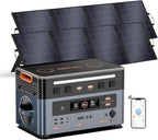 OSCAL 2400W Power Station with 2 * 200W Solar Panels, 1872Wh Solar Generator with 4 AC Outlets (5000W Peak), 1.45H Full Charging, APP Control Battery Backup for Home, Camping & RVs