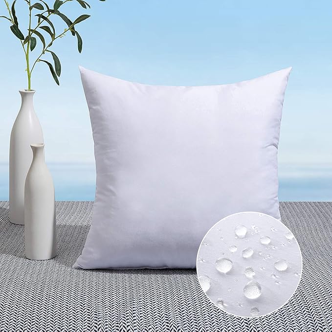MIULEE 18x18 Pillow Insert Throw Pillow Insert, Outdoor Pillows Water-Resistant Premium Outdoor Pillow Stuffer Sham Square for Couch Sofa Patio Furniture Cushion Porch Swing