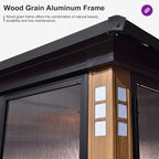 PURPLE LEAF 12' X 16' Sunroom Patio Hardtop Gazebo Double Top Galvanized Steel Roof Outdoor Screen House Aluminum Solarium Backyard Sun Room