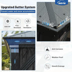 Outdoor Hardtop Gazebo for Patio 12x14FT with Resin-Galvanized Steel Roof, Metal Hard Top Gazebo with Gutters, Heavy Duty Gazebos All Season with Curtains & Netting, for Deck, Backyard, Hot Tub