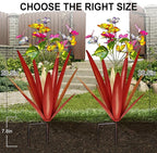 TOMBABY Garden Outdoor Butterfly Enlarge Thickened Wind Resistant Metal Agave Garden Art Metal Plant Country Sculpture Statue Decorations Ornaments Artificial Waterproof Butterflies(red 3pcs)