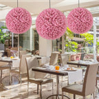 Goplus 17.5 Inch Topiary Balls Artificial Outdoor Set of 2, Faux Pink Eucalyptus Decorative Balls, Fake Plant Sphere, Round Artificial Plant Balls for Front Door, Porch, Backyard, Home Décor