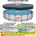 20 Ft Pool Cover, with Automatic Drain Round Pool Cover, One-Piece Quick Installation and Removal Above Ground Pool Cover, Preventing Waterlogging, UV Protected Solar Swimming Pool Cover