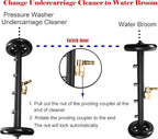 Tool Daily Dual-Function Undercarriage Cleaner,Surface Cleaner for Pressure Washer, 16 Inch, Underbody Car Wash Water Broom with 3 Pieces Extension Wand, 4000 PSI