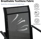 Patio Chairs Set of 4, Outdoor Dining Chairs with Breathable Textilene Fabric, Stackable Patio Chairs for Lawn, Garden, Backyard, Poolside, Black