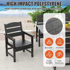 5-Piece HIPS Patio Dining Set, Outdoor Dining Table and Chairs Set with Umbrella Hole, Weatherproof Dining Table Set for 4 Person, Patio Furniture Set for Outside Deck, Black