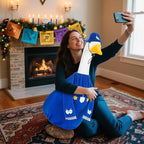 Cozypower Christmas Porch Goose Outfits Clothes for Plastic 23'' Cement Goose Duck Lawn Yard Decorations(Cute Style)