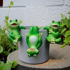 3 PCS Playful Frog Statues Pot Hugger Decorations for Plant, Miniature Frog Figurines,Women Gifts,Garden Decor Outdoor, Suitable for Flower, Courtyard and Lawn Decorations