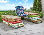 BrylaneHome Universal Chair Cushion - 45.75”L x 22”W x 2.75”H - Patio & Outdoor - Water, Stain & Fade Resistant - Black Ikat