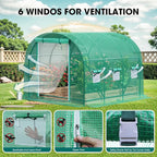 Grezone Walk-in Greenhouse Upgraded Green House with Zippered Screen Doors & 6 Screen Windows Heavy Duty Plastic Plant Warm House with Reinforced Frame (12x7x7 FT)